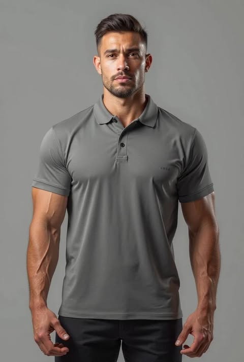 Luce Polo Gray shirt [Polyester fabric]